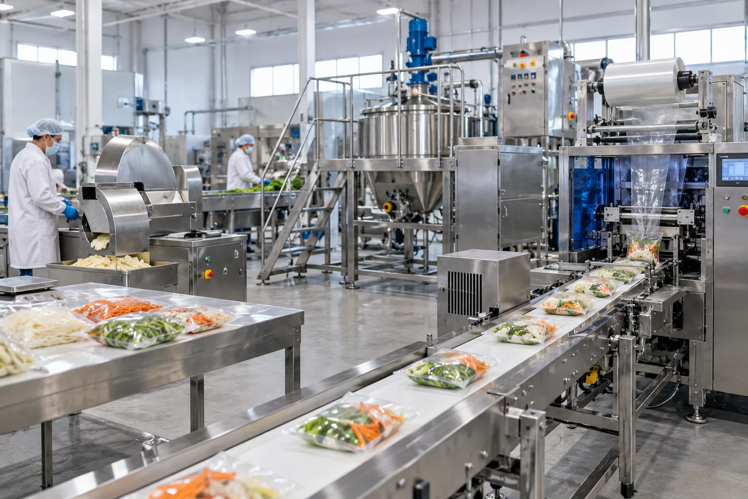 Dây chuyền máy chế biến và đóng gói thực phẩm